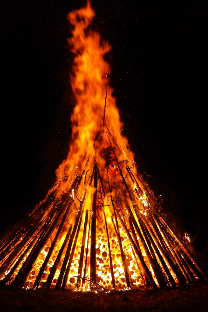Free big bonfire closeup image
